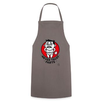 Never trust a fart - Cooking Apron - grey - Front - AI Model Male 185 dark (185cm)