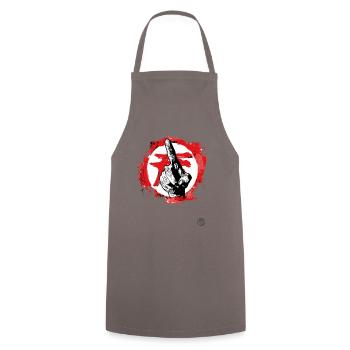 pointer avec l’index - Tablier de cuisine - gris - Devant - AI Model Male 185 dark (185cm)