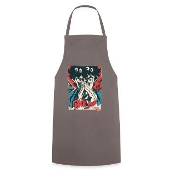 Monster Eyes Rock Hard - Cooking Apron - grey - Front - AI Model Male 185 dark (185cm)