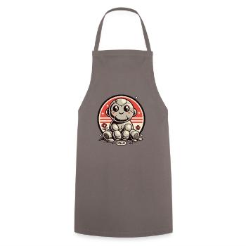 Hello! Cute Stone Monkey - Cooking Apron - grey - Front - AI Model Male 185 dark (185cm)