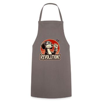 Révolution spirituelle et teckel poing levé - Tablier de cuisine - gris - Devant - AI Model Male 185 dark (185cm)