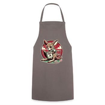 Sad kangaroo reads a book about conformity - Cooking Apron - grey - Front - AI Model Male 185 dark (185cm)