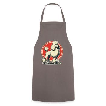 Caniche rétro majestueux - Tablier de cuisine - gris - Devant - AI Model Male 185 dark (185cm)