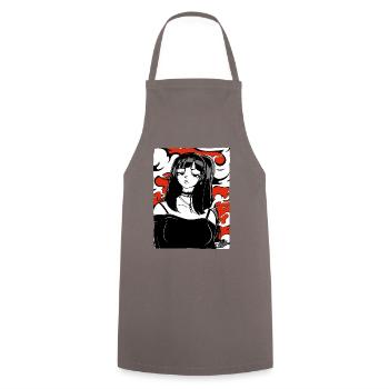 Ma petite amie de dessin animé - Tablier de cuisine - gris - Devant - AI Model Male 185 dark (185cm)