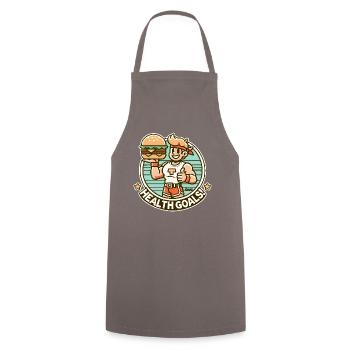 Health, Healthy Fitness Burger - Cooking Apron - grey - Front - AI Model Male 185 dark (185cm)