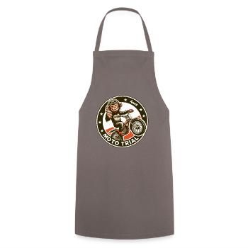 Motocross Monkey Moto Trial - Cooking Apron - grey - Front - AI Model Male 185 dark (185cm)