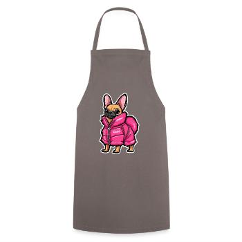 Chihuahua with fashionable pink jacket - Cooking Apron - grey - Front - AI Model Male 185 dark (185cm)