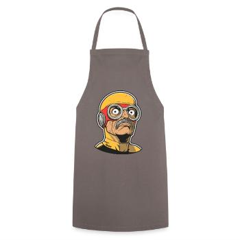 Old Super Hero - Cooking Apron - grey - Front - AI Model Male 185 dark (185cm)