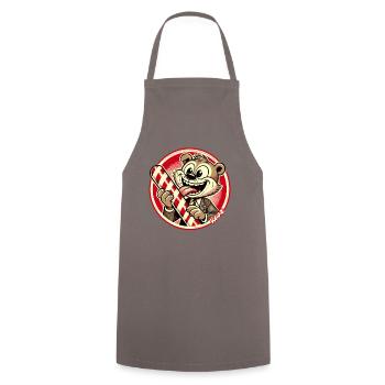 Funny animal in suit with candy cane - Cooking Apron - grey - Front - AI Model Male 185 dark (185cm)