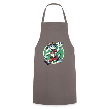 Funny retro farmer dog running and greeting - Cooking Apron - grey - Front - AI Model Male 185 dark (185cm)