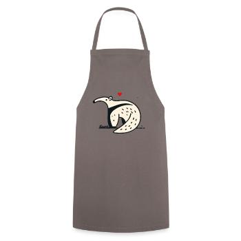 Drôle de fourmilier avec cœur - Tablier de cuisine - gris - Devant - AI Model Male 185 dark (185cm)