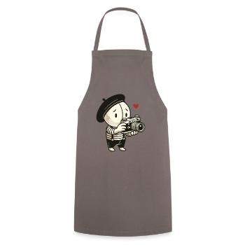 Le photographe timide de la pantomime - Tablier de cuisine - gris - Devant - AI Model Male 185 dark (185cm)