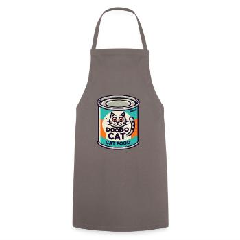 Retro Cat Food Tin "Doodo Cat" - Cooking Apron - grey - Front - AI Model Male 185 dark (185cm)