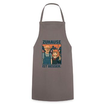 Peter Listless in Japan – Home is better - Cooking Apron - grey - Front - AI Model Male 185 dark (185cm)
