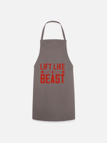 Bodybuilder Lift Like A Beast Outfit Barbell - Cooking Apron - grey