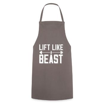 Bodybuilder Lift Like A Beast Outfit Barbell - Cooking Apron - grey - Front - AI Model Male 185 dark (185cm)