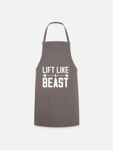 Bodybuilder Lift Like A Beast Outfit Barbell - Cooking Apron - grey