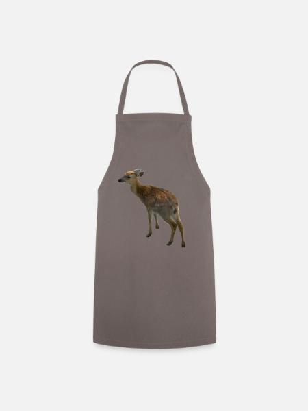 faon, naturel, cerf, mignon, animal de la forêt, - Tablier de cuisine - gris