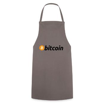 BITCOIN LOGO - Kochschürze - Grau - Vorne - AI Model Male 185 dark (185cm)