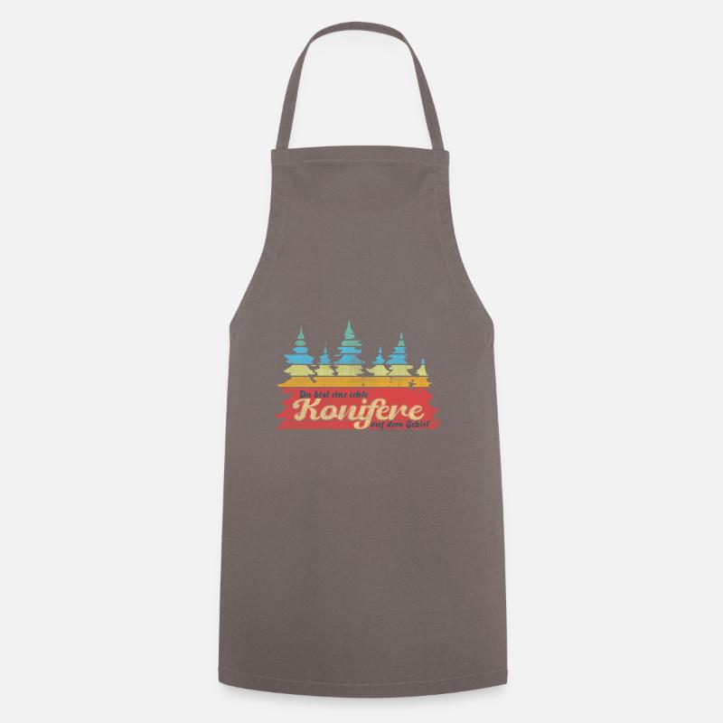Retro Conifer - Cooking Apron - grey