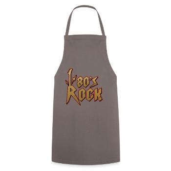 80' Rock / 80s Rock Music Guitar Design - Cooking Apron - grey - Front - AI Model Male 185 dark (185cm)