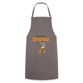 Western Dream / USA Rodeo Cowboy - Cooking Apron - grey - Front - AI Model Male 185 dark (185cm)