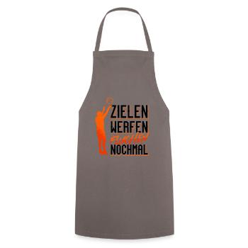 Zielen werfen fluchen nochmal / Basketball Design - Kochschürze - Grau - Vorne - AI Model Male 185 dark (185cm)