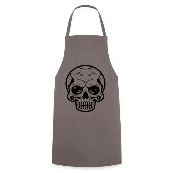 Symbole du squelette du crâne - Tablier de cuisine - gris - Devant - AI Model Male 185 dark (185cm)