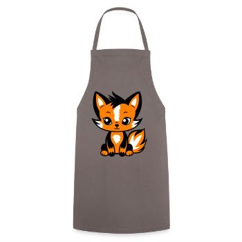 Fox Animal Baby - Cooking Apron - grey - Front - AI Model Male 185 dark (185cm)