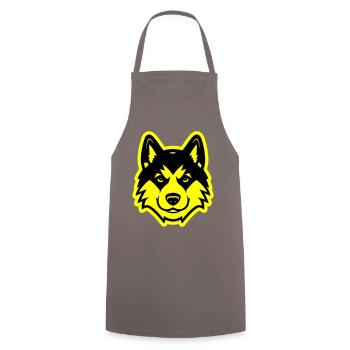 Akita Hund Kopf - Kochschürze - Grau - Vorne - AI Model Male 185 dark (185cm)