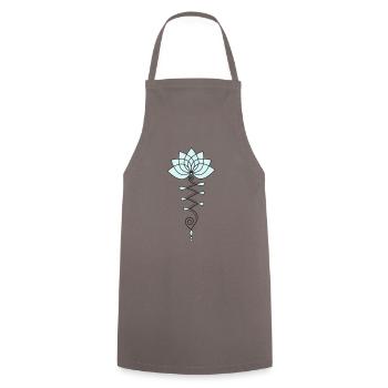 Lotus Blume Lotusblüte Buddhismus Symbol Yoga OM - Kochschürze - Grau - Vorne - AI Model Male 185 dark (185cm)