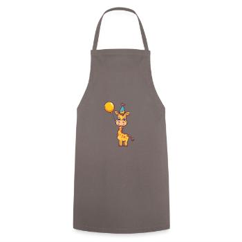 Girafe Anniversaire Bébé - Tablier de cuisine - gris - Devant - AI Model Male 185 dark (185cm)