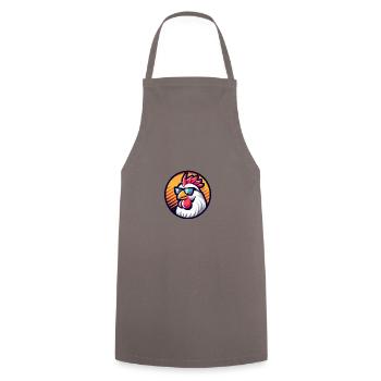 Huhn Comic Cool Sommer - Kochschürze - Grau - Vorne - AI Model Male 185 dark (185cm)