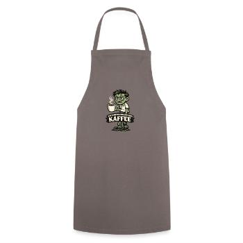 Kaffee-Zombie: Erst Nach Kaffee - Kochschürze - Grau - Vorne - AI Model Male 185 dark (185cm)