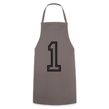 1 Zahl symbol - Kochschürze - Grau - Vorne - AI Model Male 185 dark (185cm)