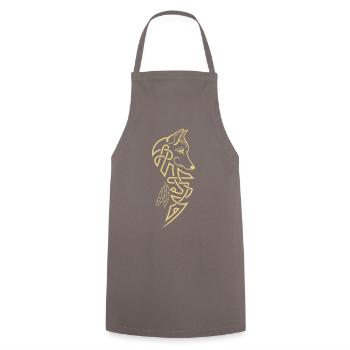 Loup entrelacs - Tablier de cuisine - gris - Devant - AI Model Male 185 dark (185cm)