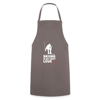 J’adore skier Élégant - Tablier de cuisine - gris - Devant - AI Model Male 185 dark (185cm)