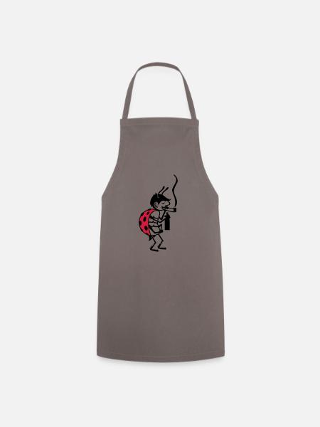 Kiffer-Käfer / pothead ladybug (2c) - Kochschürze - Grau