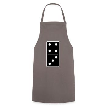 DOMINO STONE 4:3 - VARIABLE COLOR - VECTOR DESIGN! - Kochschürze - Grau - Vorne - AI Model Male 185 dark (185cm)