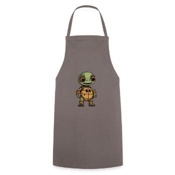 Turtle Halloween Comic Funny - Cooking Apron - grey - Front - AI Model Male 185 dark (185cm)