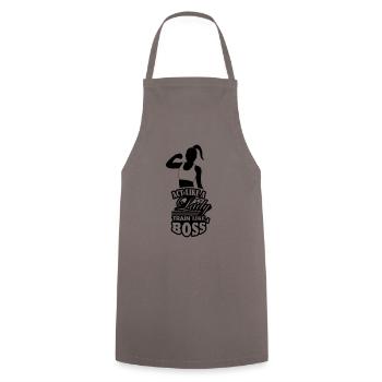 train_like_a_boss_001 - Cooking Apron - grey - Front - AI Model Male 185 dark (185cm)