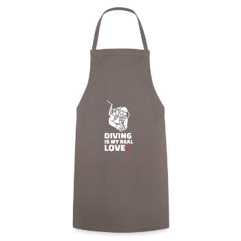 J’adore plonger - Tablier de cuisine - gris - Devant - AI Model Male 185 dark (185cm)