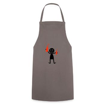 Silhouette de fête de la bière - Tablier de cuisine - gris - Devant - AI Model Male 185 dark (185cm)