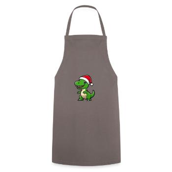Dinosaur T-Rex Christmas Cute - Cooking Apron - grey - Front - AI Model Male 185 dark (185cm)