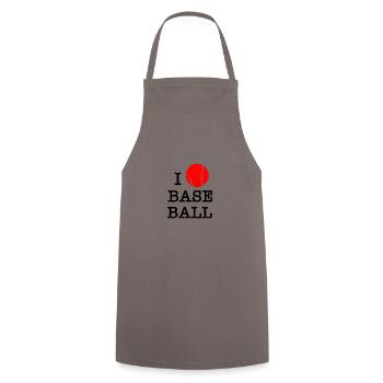 I love baseball - Cooking Apron - grey - Front - AI Model Male 185 dark (185cm)