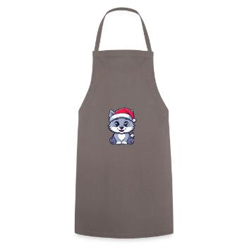Loup Noël Mignon - Tablier de cuisine - gris - Devant - AI Model Male 185 dark (185cm)