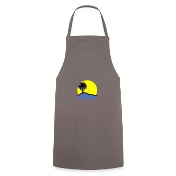 Palmier de l’île d’été - Tablier de cuisine - gris - Devant - AI Model Male 185 dark (185cm)