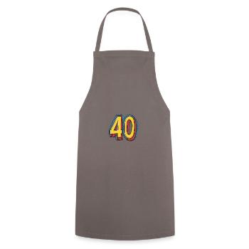 40 Zahl symbol - Kochschürze - Grau - Vorne - AI Model Male 185 dark (185cm)