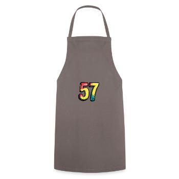 57 Symbole numérique - Tablier de cuisine - gris - Devant - AI Model Male 185 dark (185cm)