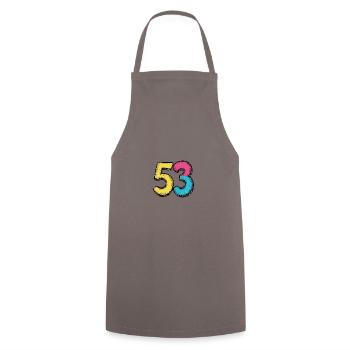 53 Number Symbol - Cooking Apron - grey - Front - AI Model Male 185 dark (185cm)